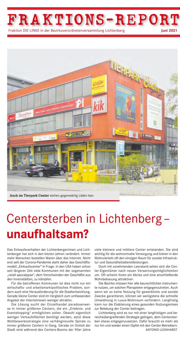 Centersterben in Lichtenberg – unaufhaltsam?